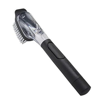 KitchenAid - Cepillo para Polvo dispensador de jabón con Mango fácil de llenar, cerdas de Nailon para una Limpieza Resistente, Mango cómodo para Agarre Antideslizante, Color Negro