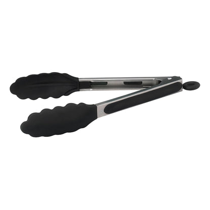 Winco pinzas con punta de goma de utilidad y Clip de bloqueo, Acero inoxidable, 9 In (1-Pack), 1