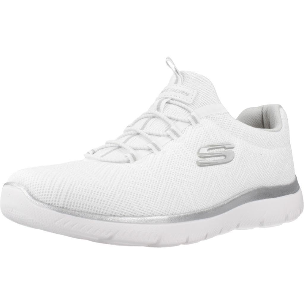 Skechers Energy Downforce Tenis para Hombre - 24.5 cm - Blanco - plata=wsl