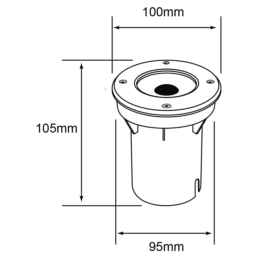 Tecnolite - Lámpara de Piso LED Empotrable Exterior 12 W, Luz Cálida Brillante, IP65, LED Integrado