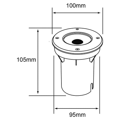 Tecnolite - Lámpara de Piso LED Empotrable Exterior 12 W, Luz Cálida Brillante, IP65, LED Integrado