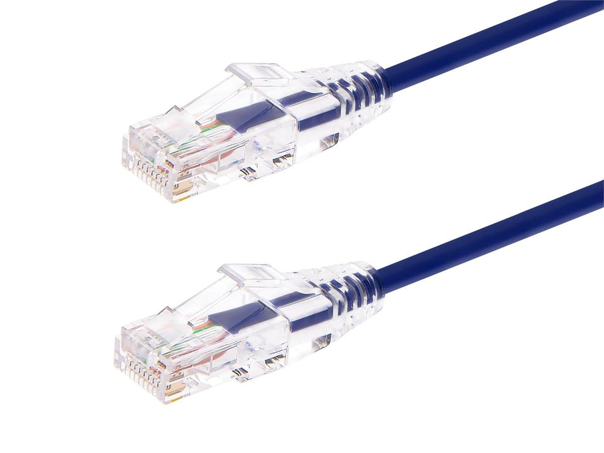 Monoprice Cat6 Ethernet Patch Cable - 3 feet - Purple | Snagless RJ45 Stranded 550MHz UTP CMR Riser Rated Pure Bare Copper Wire 28AWG - SlimRun Series