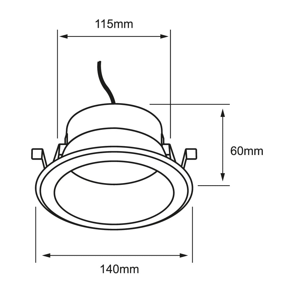 Tecnolite Lámpara Downlight LED Empotrable 20 W, Luz Suave Cálida, No atenuable, LED integrado