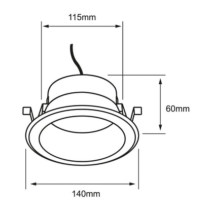 Tecnolite Lámpara Downlight LED Empotrable 20 W, Luz de Día, No atenuable, LED integrado