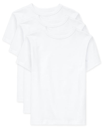 The Children's Place Camiseta básica para niños, Paquete de 3 Camiseta para Niños - blanco 3 por paquete - 10-12 Años