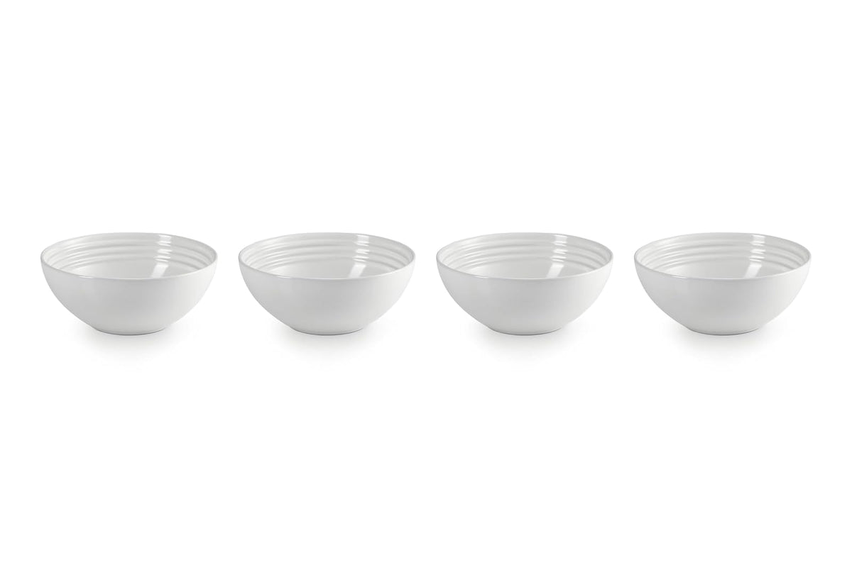 Le Creuset Juego de 4 cuencos de sopa, 22 onzas cada uno, color blanco