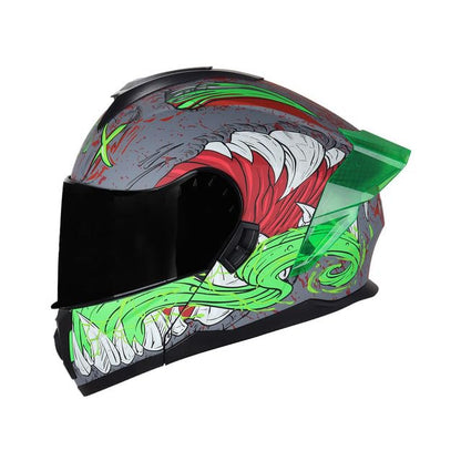 Casco Edge Boston Integral para Motocicleta con Doble Visor - XL - MONSTER VERDE