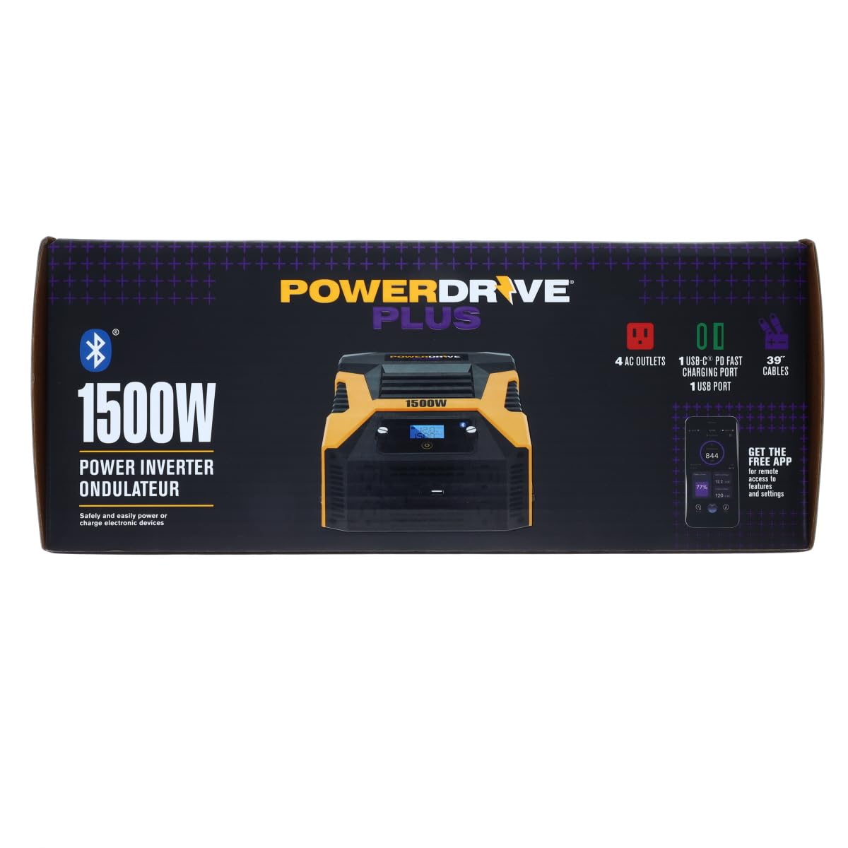 PowerDrive Plus PWD1500P Inversor de Potencia de 1500 W con tecnología inalámbrica Bluetooth(R) y Control Remoto