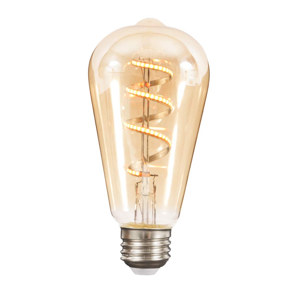 Tecnolite Foco LED Vintage, Base E27, Luz Cálida 2 700 k, Atenuable, 4.5 W, Color Cristal Ámbar, Tecnolite
