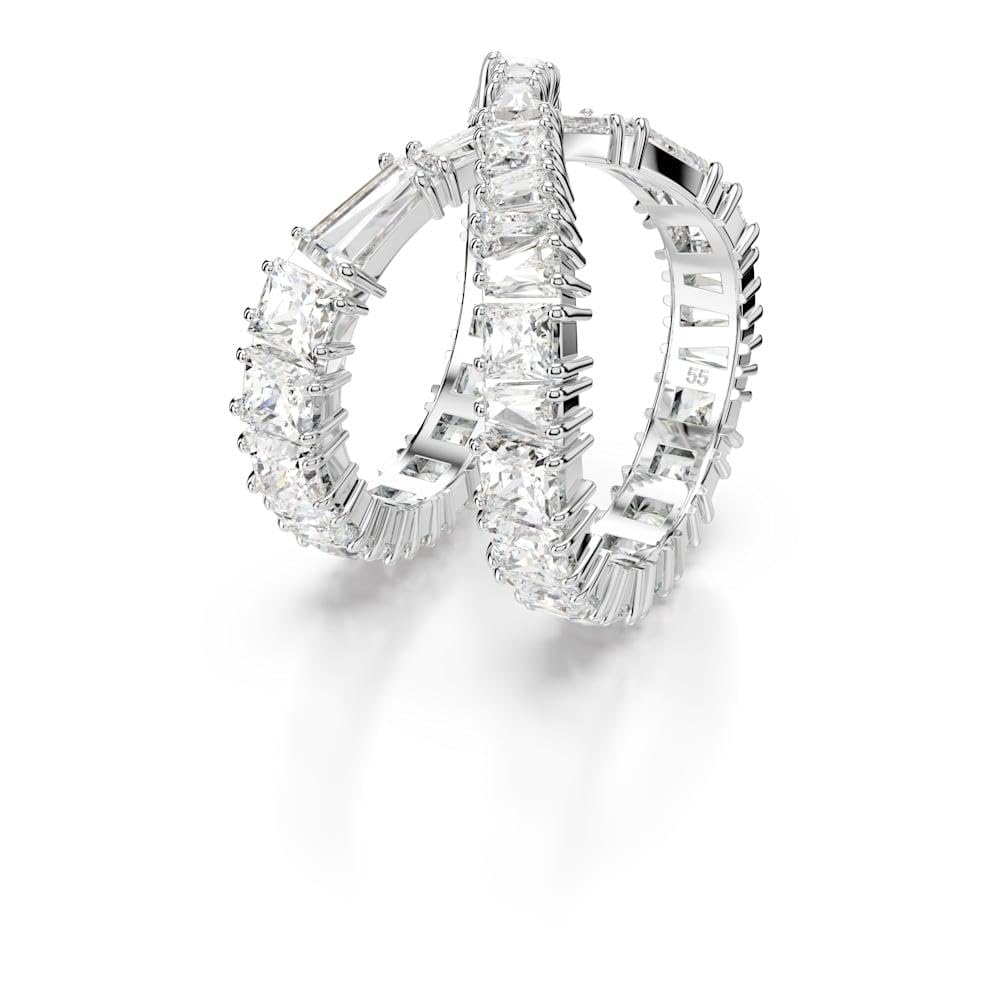 Swarovski Anillo Hyperbola, Símbolo del infinito, Blanco, Acabado en tono plateado