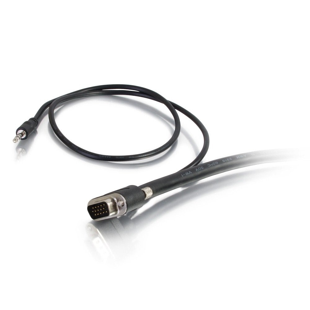 C2G 50226 Select VGA + 3.5mm Stereo Audio and Video Cable M/M, In-Wall CMG-Rated, Black (10 Feet, 3.04 Meters)