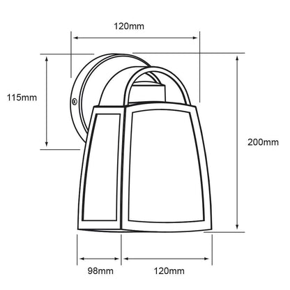 Tecnolite Farol LED Exterior, Lámpara de Pared LED, Base E27, IP 44, 100 - 240 Volts, Color Negro
