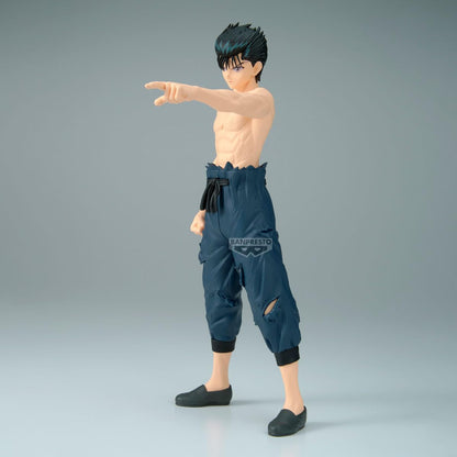 Banpresto - Yusuke Urameshi, Figura Maximatic, Yu Yu Hakusho, 21 cm (8.3") | Torso descubierto, pantalón rasgado, puño en combate, soporte incluido, sensación de movimiento, licencia Bandai Namco