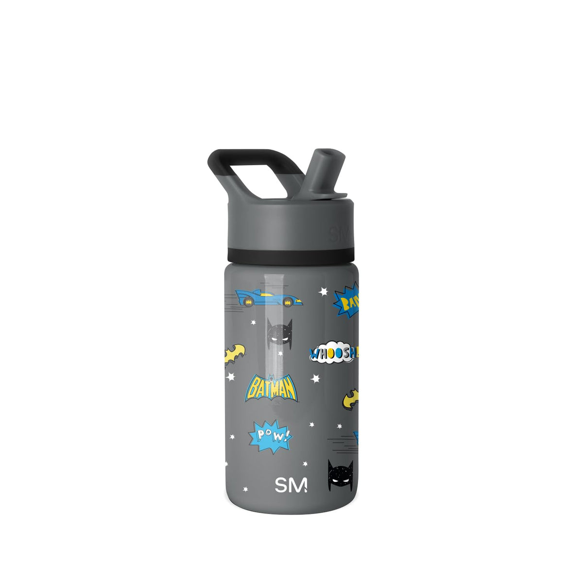 Simple Modern Summit Botella de Agua para Niños con Popote - 14 onzas - DC Comics: Batman POW!