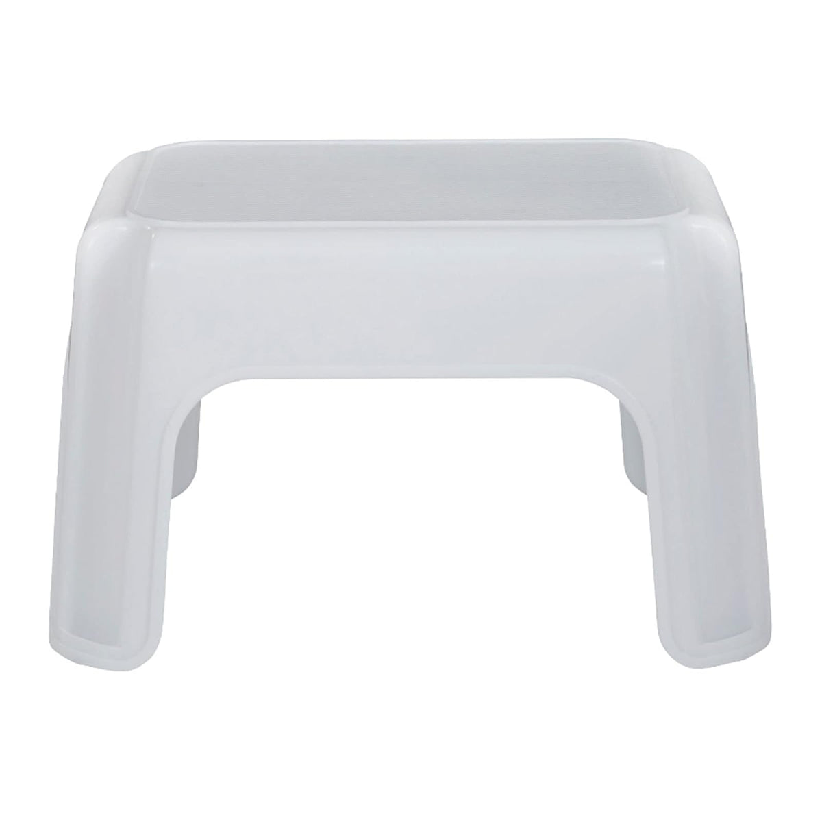 Rubbermaid Commercial Products Step-Stool – Banquito para Baño y Cocina, Taburete de Plástico Resistente, Un Escalón, Blanco FG420087WHT
