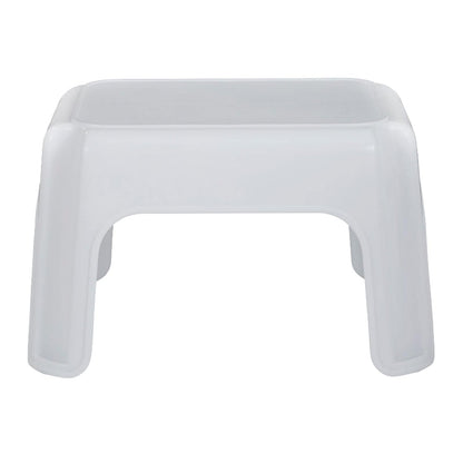 Rubbermaid Commercial Products Step-Stool – Banquito para Baño y Cocina, Taburete de Plástico Resistente, Un Escalón, Blanco FG420087WHT