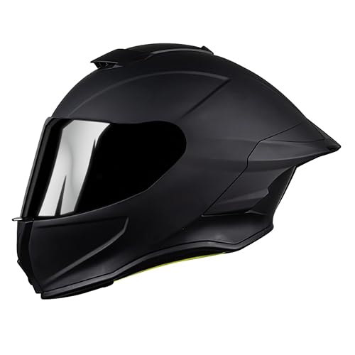 KOV Casco Buster Integral Negro Mate Deportivo ALERON AERODINAMICO para Moto Certificado Dot