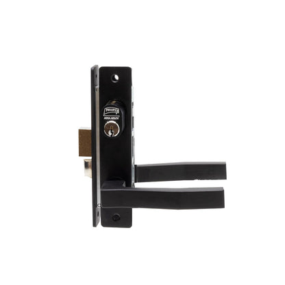 Phillips Cerradura Modelo Slim 555 Manija Cuadrada Para Puerta De Aluminio Negro