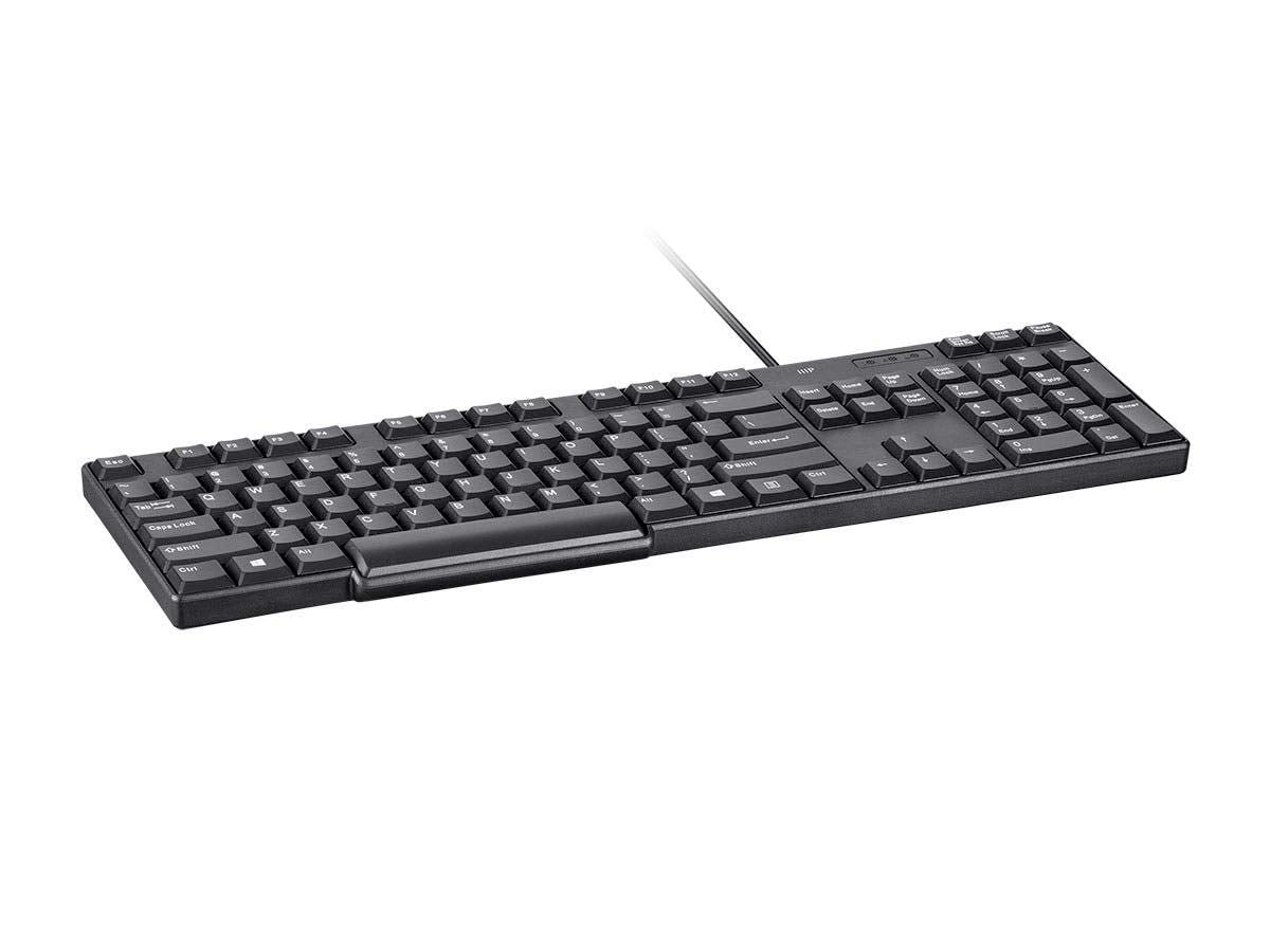 Monoprice Mono USB Keyboard - Black, Spill Resistant Membrane, Comfortable, Standard Layout - Workstream Collection