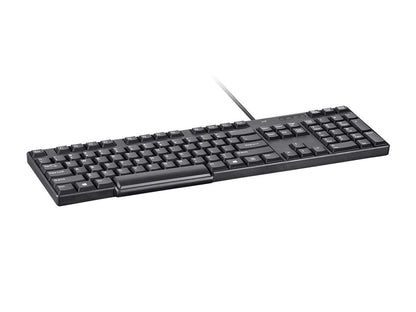Monoprice Mono USB Keyboard - Black, Spill Resistant Membrane, Comfortable, Standard Layout - Workstream Collection