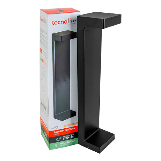 Tecnolite - Mini Poste LED Exterior 9 W, Luz Cálida Brillante, IP65, IK08, No atenuable