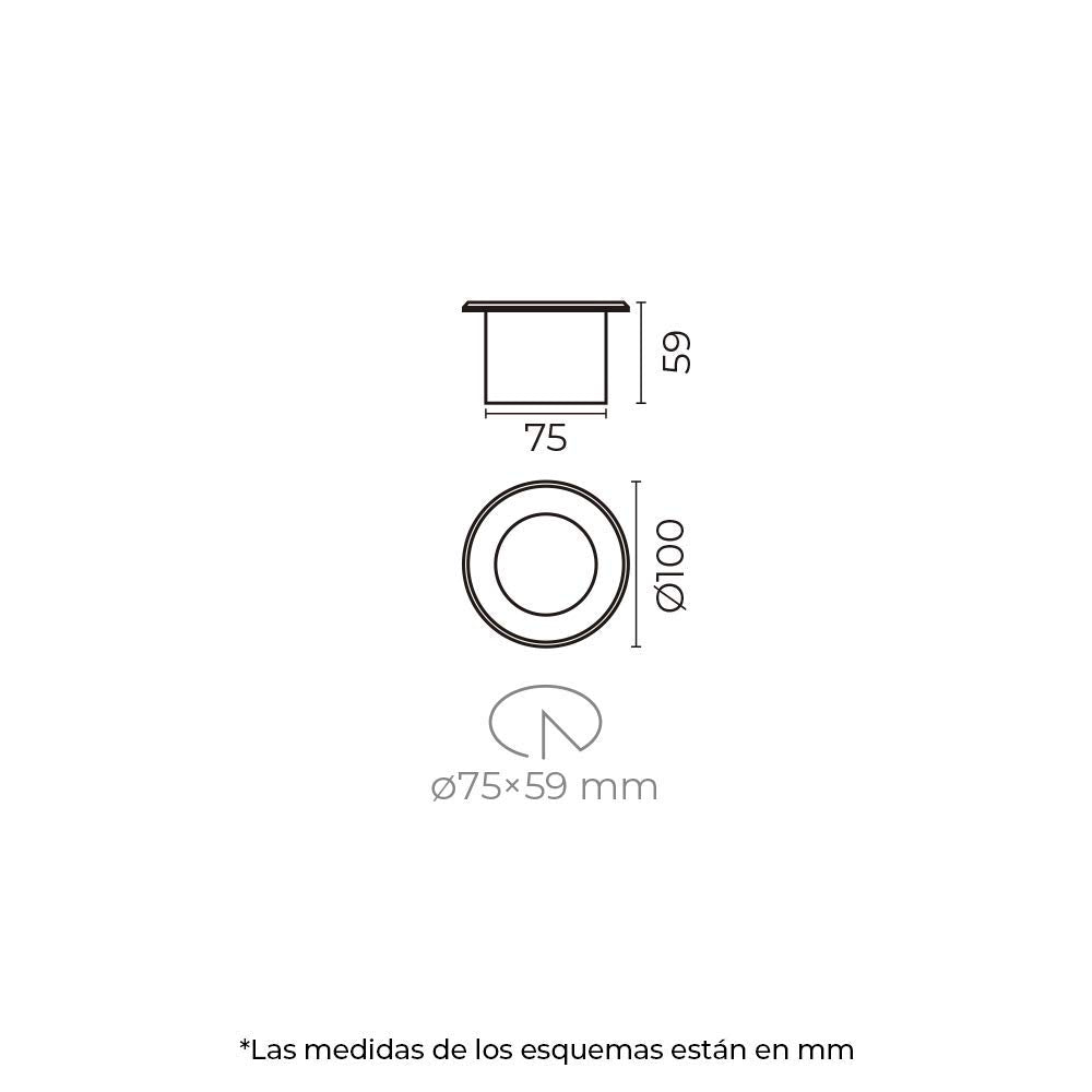 Illux PL-5207.A41 Luminario Empotrado LED 41K Aluminio con Driver