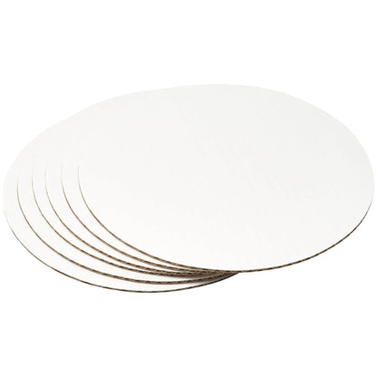 DecoPac Tabla Redonda Encerada para Tartas 25,4 cm | Blanco, paquete de 6, 0,3 cm de grosor, resistente a la grasa, cartón corrugado