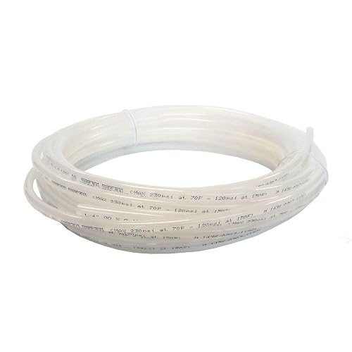 John Guest - Tubo LLDPE de 1/4 pulgadas x 25 pies, tubo de agua flexible para fontanería, natural, PE-08-BI-025F-N