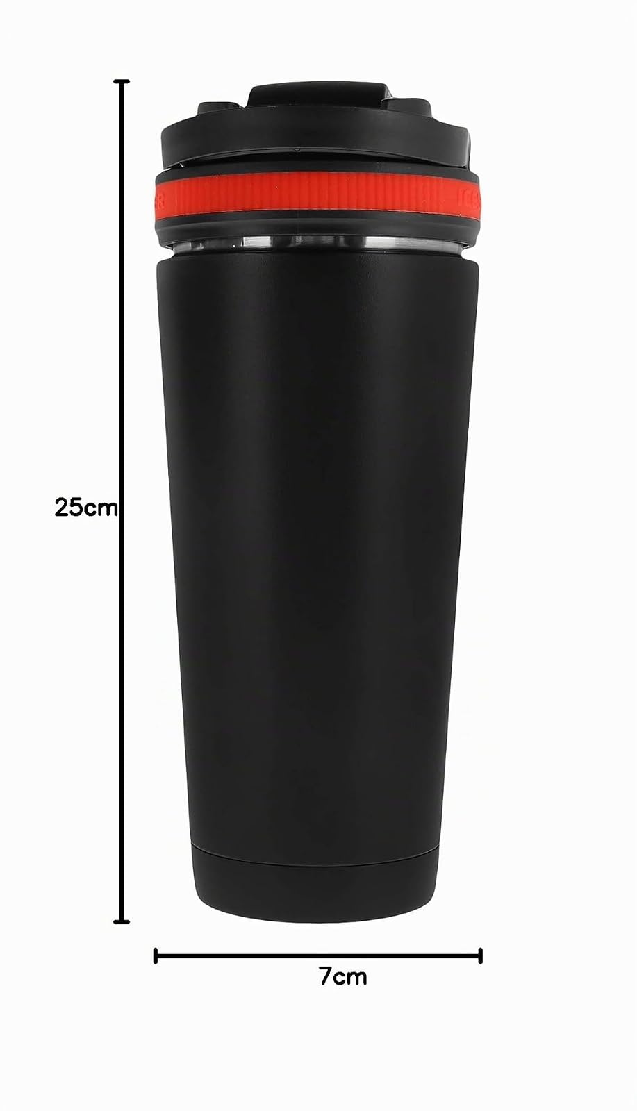 Shaker Negro Bandas Rojas 26onz IceShaker