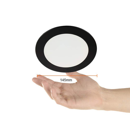 Tecnolite - Lámpara Iluminación Interior Empotrado Techo, LED Integrado, Tipo Downlight, Luz Suave Cálida, Corte de Empotramiento con Medida de 11.5 cm, Base en Color Negro