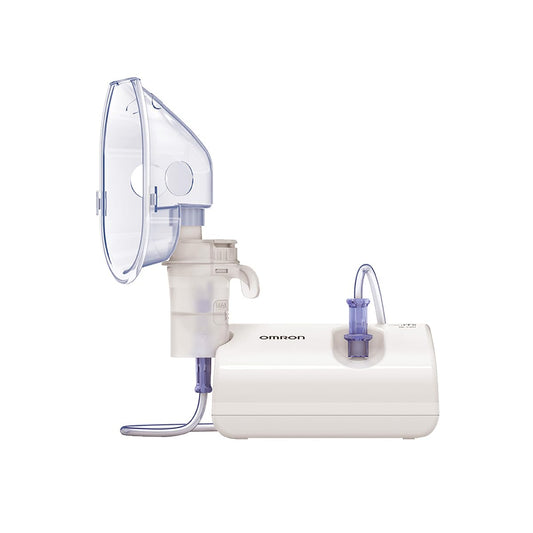 OMRON Nebulizador de Compresor NE-C801LA, Silencioso, Niños/Adultos | Tecnología de compresor silencioso. Incluye mascarilla adulto y niño. Partícula ideal 3 MMAD. Solo 270 g. Garantía 3 años.