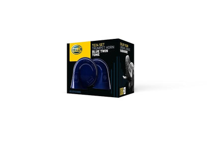 HELLA Claxon/Bocina de caracol AZUL 400/500Hz (012010801) Para Auto/Vehiculo/Automóvil/Carro, SUV/Camioneta, Motocicleta, Camión, Universal.