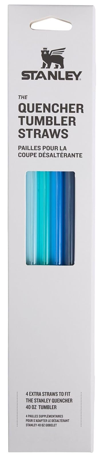 Stanley Quencher Popotes de Repuesto Reutilizables Paquete de 4 - Paquete múltiple azul - 40 onzas líquidas