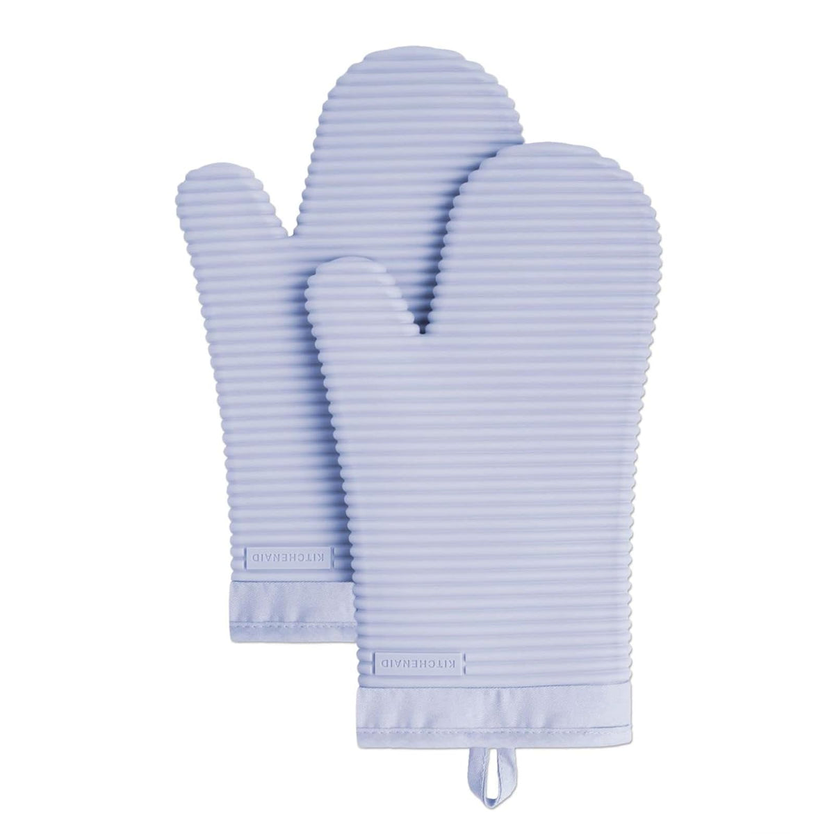 KitchenAid - Juego de 2 Manoplas de Horno de Silicona Acanaladas - 7.5"x13" - Crema de lavanda