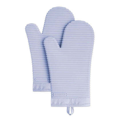 KitchenAid - Juego de 2 Manoplas de Horno de Silicona Acanaladas - 7.5"x13" - Crema de lavanda