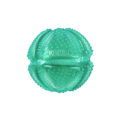 Kong Pelota Dental Mediano con Ranuras Verde Agua para Todos los Perros