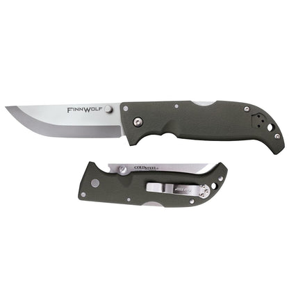 Cuchillo Plegable de Caza con Mango Verde Griv-Ex OD de 3.5 Pulgadas, AUS8A, de Acero frío, de 4.3 Pulgadas, AUS8A, en Caja