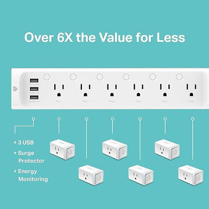 TP-Link Kasa Smart WiFi Plug Mini - Enchufe inteligente, Tira de electricidad inteligente, 1 paquete, Blanco