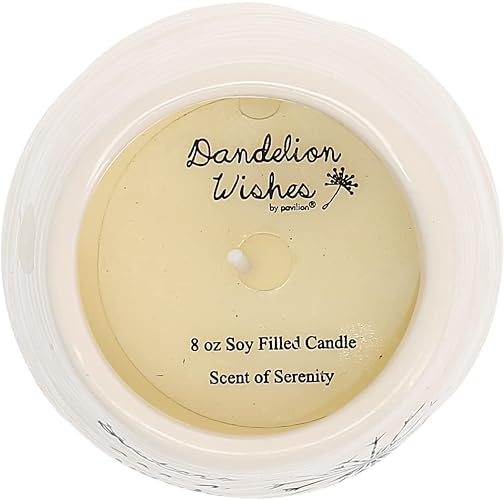 Pavilion Gift Company Plain Dandelion Sisters are a Wish Come True - Vela aromática de soja de cerámica amarilla