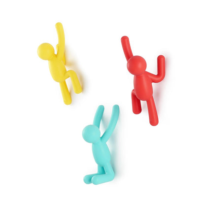 Umbra set de 3 percheros de pared Buddy - Rojo - Azul - Amarillo