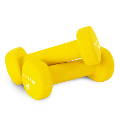 Yes4All Mancuernas de Hierro Fundido Recubiertas de Neopreno Par - C. Yellow - 4lbs - Pair