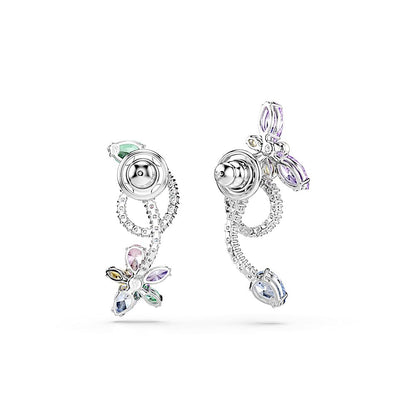 Swarovski x Ariana Grande Jewelry Collection: pulsera, gargantilla, arete, piedras multicolores de corte mixto, acabado rodio