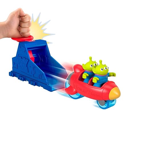 Fisher-Price Imaginext Toy Story Juguete Lanzador De Aliens, Figura Y Vehículo Temático, Set De Carreras con Lanzador, para Niños De 3 Años En Adelante