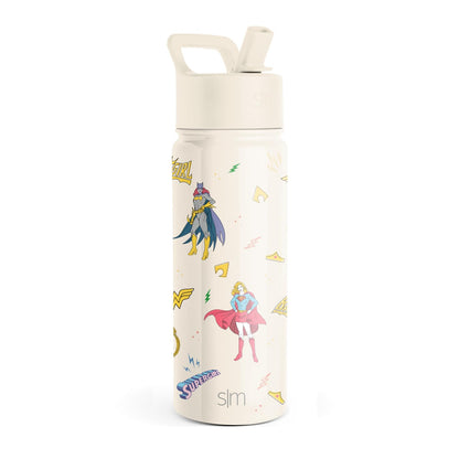 Simple Modern Summit Botella de Agua para Niños con Popote - 18 onzas - DC: Super Hero Girls
