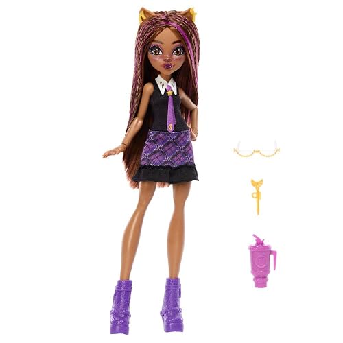 Monster High Muñeca Look Uniforme Monstruoso Clawdeen 4+