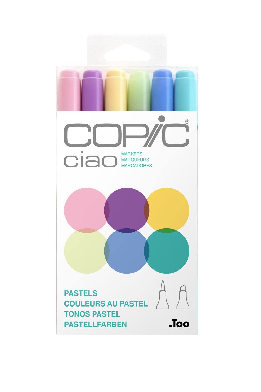 Copic Marker I6-PASTL Ciao Markers, Pastels, 6-Pack