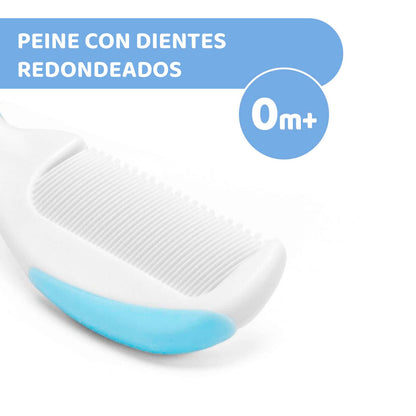 CHICCO, Cepillo y Peine para Bebé Recién Nacidos, Color Azul