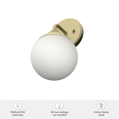 Hunter Fan, Colgante de Pared Hepburn 1 Luz, Dorado | Diseñado para resistir la humedad en espacios interiores, es una manera fácil de elevar sus espacios