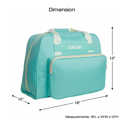SINGER | Funda de transporte a máquina, color azulado, funda espaciosa para la mayoría de máquinas de coser y serpentines estándar, interior totalmente acolchado, exterior de lona duradera, fácil
