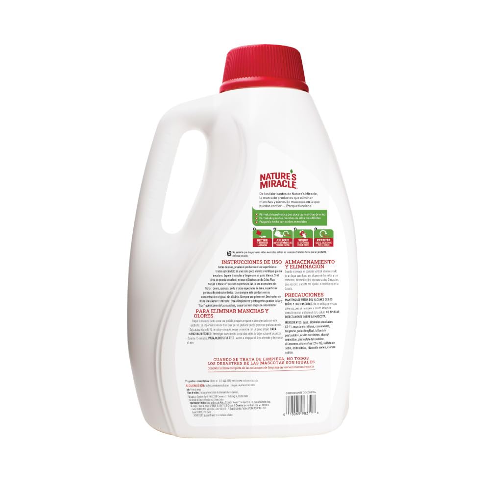 Nature's Miracle - Urine Destroyer Plus for Dogs, Pour, For Severe Dog Urine Stains, Enzymatic Formula, 1 Gal/ 128 fl oz